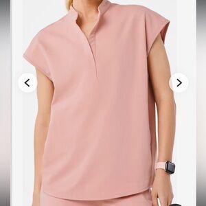 Figs Rafaela Oversized Scrub Top XXS Pink Sand Like New